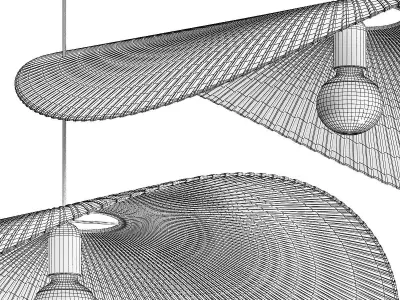 Straw Fabric Pendant Light 80 3D model