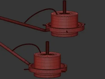 5 Head chandelier with five lights gold 3D model