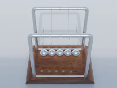 Swinging Balls Newtons Cradle Style Detailed  Free low-poly 3D model