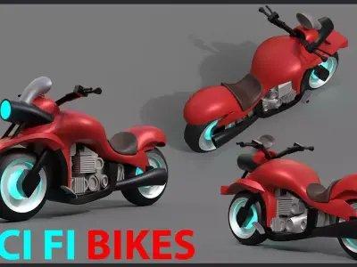 Sci-fi Bike Game Ready 7 3D model