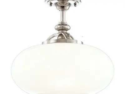 Monica 1 - Light Simple Globe Semi Flush Mount - 3 Colour Low-poly 3D model