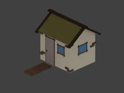 Low Poly Village assets Low-poly 3D model