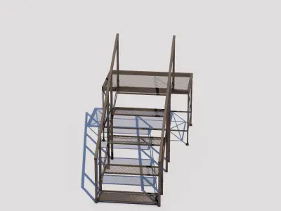 Rooftop Stairs 05 Low-poly 3D model