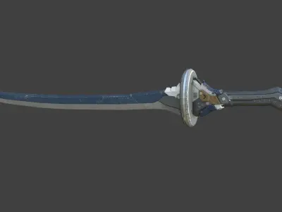 Futuristic SciFi Samurai Sword 2 Low-poly 3D model