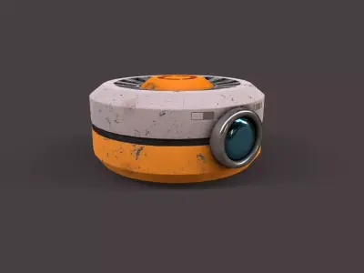 Old Robot Head V3 Low-poly 3D model