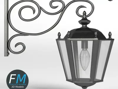 Cast iron wall lamp 3D model