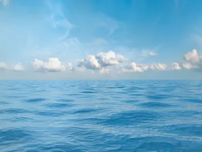 Seascape background with seamless sky panorama 3D model