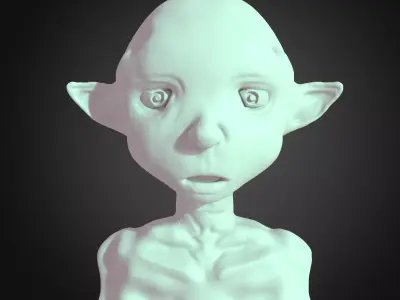 alien head male boy art shocked 3D model