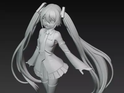 Hatsune Miku without textures 3D model