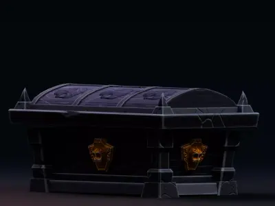 Stylized Halloween Props - Coffin Low-poly 3D model