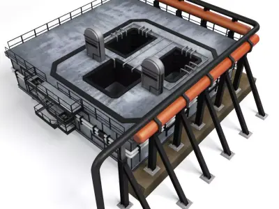 Rocket mobile launch platform 3D model