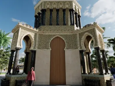 Clock Tower Low-poly 3D model