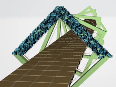 Fairy Glass Walkway decorated with Flowers 3D model