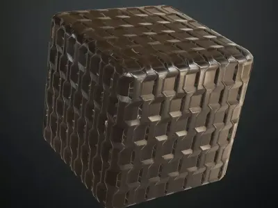 Industrial Slotted Hexagonal Metal Grill PBR Seamless Texture