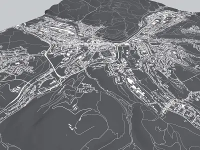 Cityscape Banska Bystrica Slovakia 3D model