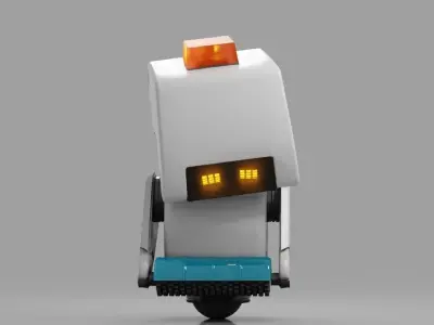 sci-fi cleaner robot rigged animated character 3D model