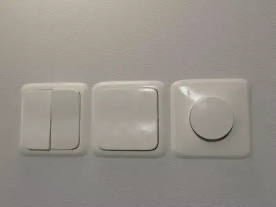 Realistic Wall Light Switch and Dimmer 3D model