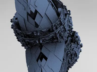 Ocean Cyberpunk Atlantis Deep city ring 8 3D model