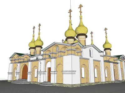 Architecture-Religion-God-Culture-Temple-0143 church with gol... 3D model