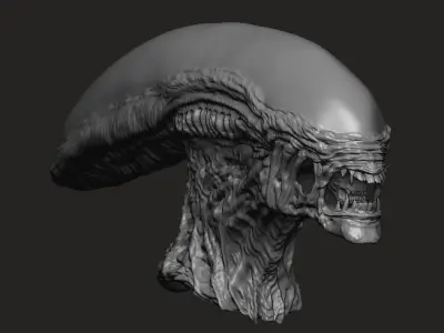 Alien Resurrection Warrior head 3D model