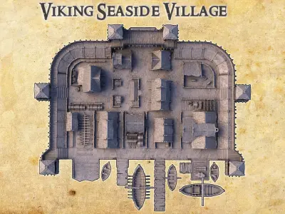 iking Seaside Village - Tabletop Terrain - 28 MM 3D print model