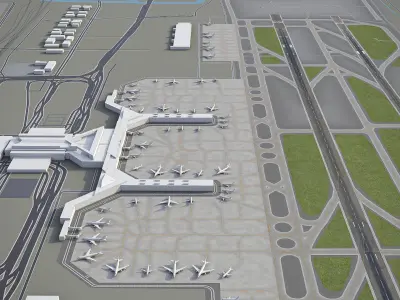 Shanghai - Hongqiao International Airport - SHA Low-poly 3D model