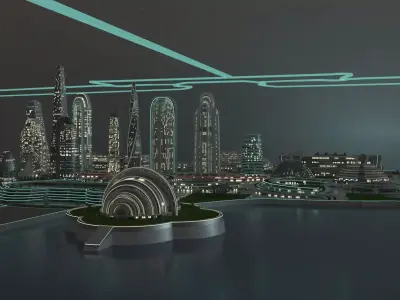 Futuristic City Day and Night Edition 3D model