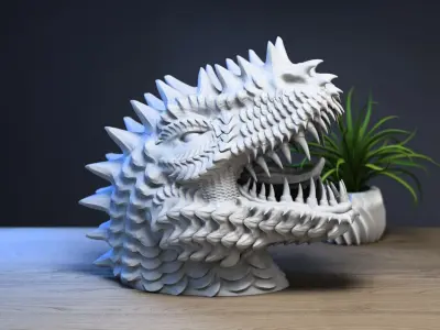 Dinosaure Headphone Stand Cyborg Headset Stand Perfect Gamer  3D print model