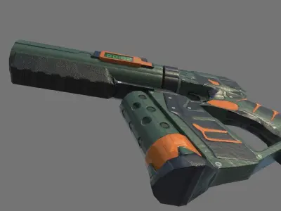 Sci-Fi Smoke granade launcher Low-poly 3D model