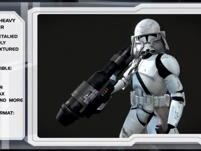 Clone heavy trooper phase 2 Low-poly 3D model