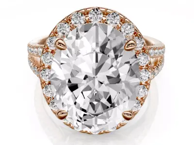 Engagement ring Elora 5ct 3D print model