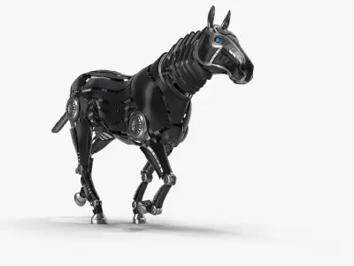 Robot horse runs 3D model