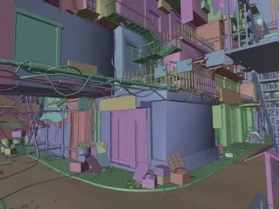 China-Themed Cyberpunk Street 3D model