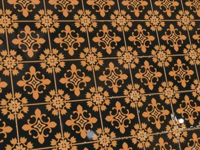 Gothic Floral Decorative Ceramic Tiles PBR Seamless Texture