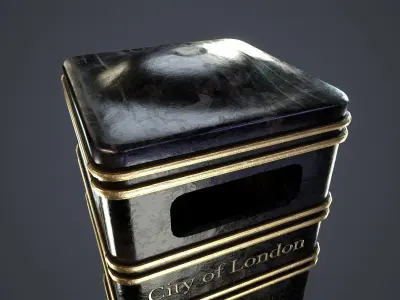 London Bin Low-poly 3D model