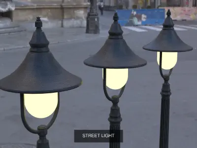 street lights 3D Model Pack purchase