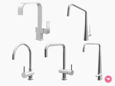 Fixtures - Kitchen Bathroom Faucet Pack C Low-poly 3D model