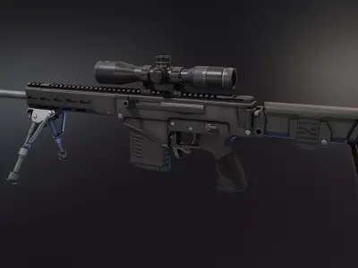 Chukavin SVch Sniper Rifle Low-poly 3D model