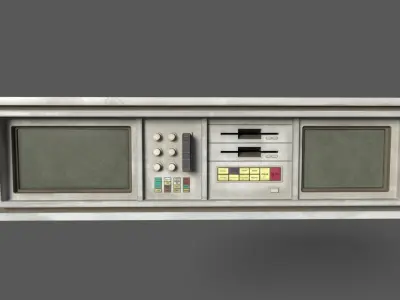 Small Retro Computer Console Low-poly 3D model