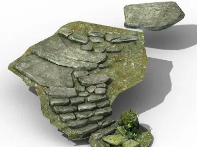 New Village - stone steps 04 3D model