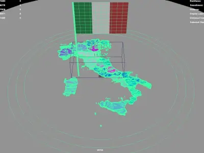 Italy map region geography political geographic administrative 3D model