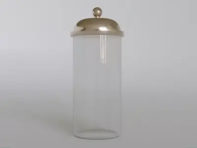 Glass Jar with Light Copper Lid Low-poly 3D model