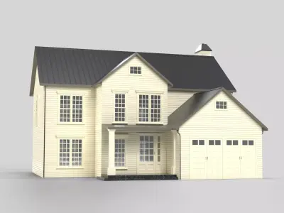 Cottage House Design 08T5  Low-poly 3D model