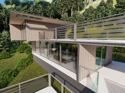 Casa Scene-villa-modern house 3D model 97