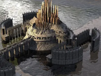 Aqueduct of the future Kit bash 3D model