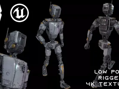 Sci Fi Robot Character Low Poly Low-poly 3D model
