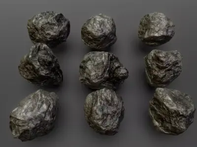 Rocks Bundle Low-poly 3D model
