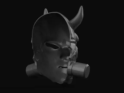 Oni mecha samurai mask 3D print model
