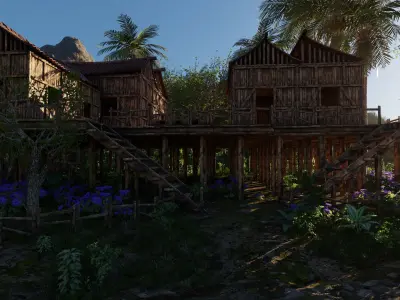 Medieval Farm Scene 3D model