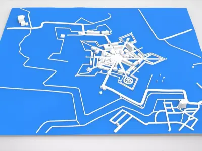 Fort Bourtange Groningen Netherlands 3D model